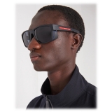 Prada - Linea Rossa Impavid - Square Sunglasses - Rubberized Black Blue - Prada Collection - Sunglasses - Prada Eyewear