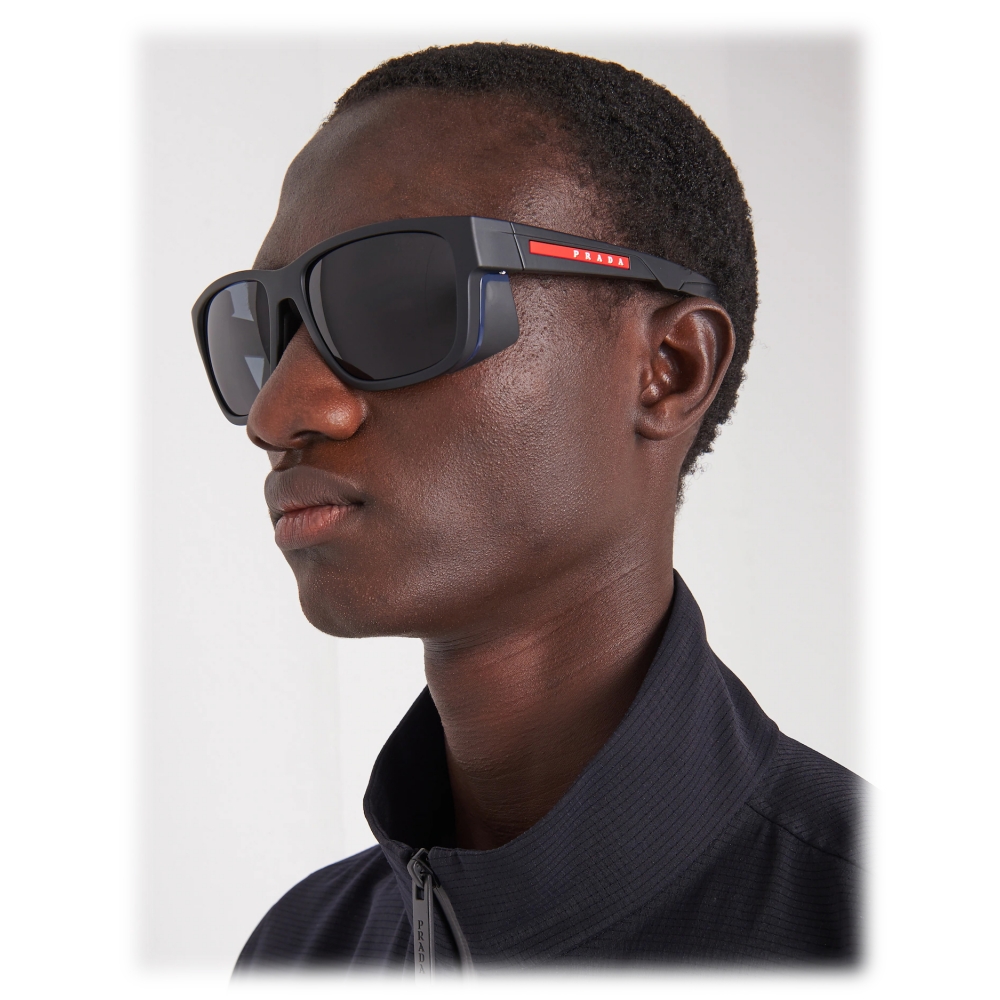 Prada - Linea Rossa Impavid - Square Sunglasses - Rubberized Black 