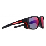 Prada - Linea Rossa Impavid - Square Sunglasses - Rubberized Black Red - Prada Collection - Sunglasses - Prada Eyewear