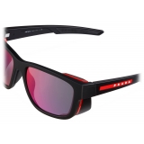 Prada - Linea Rossa Impavid - Square Sunglasses - Rubberized Black Red - Prada Collection - Sunglasses - Prada Eyewear
