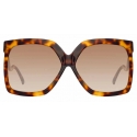 Linda Farrow - Occhiali da Sole Oversized Dare C2 in Tartaruga - LFL981C2SUN - Linda Farrow Eyewear