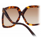 Linda Farrow - Dare C2 Oversized Sunglasses in Tortoiseshell - LFL981C2SUN - Linda Farrow Eyewear