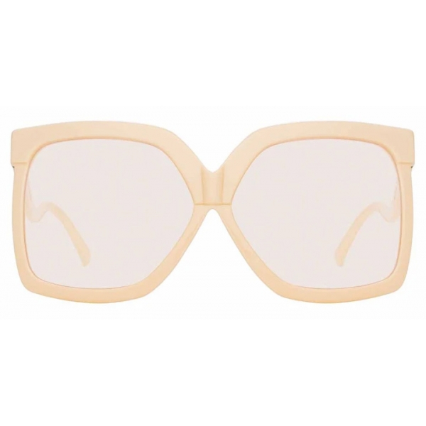 Linda Farrow - Dare C4 Oversized Sunglasses in Peach - LFL981C4SUN - Linda Farrow Eyewear