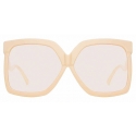 Linda Farrow - Dare C4 Oversized Sunglasses in Peach - LFL981C4SUN - Linda Farrow Eyewear