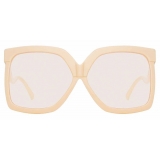 Linda Farrow - Dare C4 Oversized Sunglasses in Peach - LFL981C4SUN - Linda Farrow Eyewear