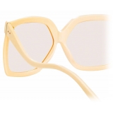 Linda Farrow - Occhiali da Sole Oversized Dare C4 in Pesca - LFL981C4SUN - Linda Farrow Eyewear