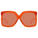 Linda Farrow - Dare C5 Oversized Sunglasses in Burnt Orange - LFL981C5SUN - Linda Farrow Eyewear