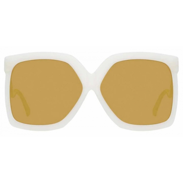 Linda Farrow - Dare C6 Oversized Sunglasses in Milky White - LFL981C6SUN - Linda Farrow Eyewear