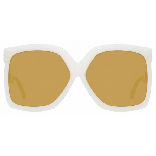 Linda Farrow - Occhiali da Sole Oversized Dare C6 in Latte Bianco - LFL981C6SUN - Linda Farrow Eyewear
