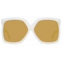 Linda Farrow - Occhiali da Sole Oversized Dare C6 in Latte Bianco - LFL981C6SUN - Linda Farrow Eyewear