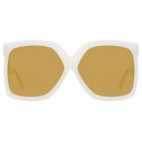 Linda Farrow - Occhiali da Sole Oversized Dare C6 in Latte Bianco - LFL981C6SUN - Linda Farrow Eyewear