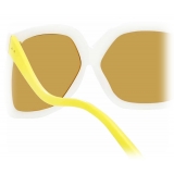 Linda Farrow - Occhiali da Sole Oversized Dare C6 in Latte Bianco - LFL981C6SUN - Linda Farrow Eyewear