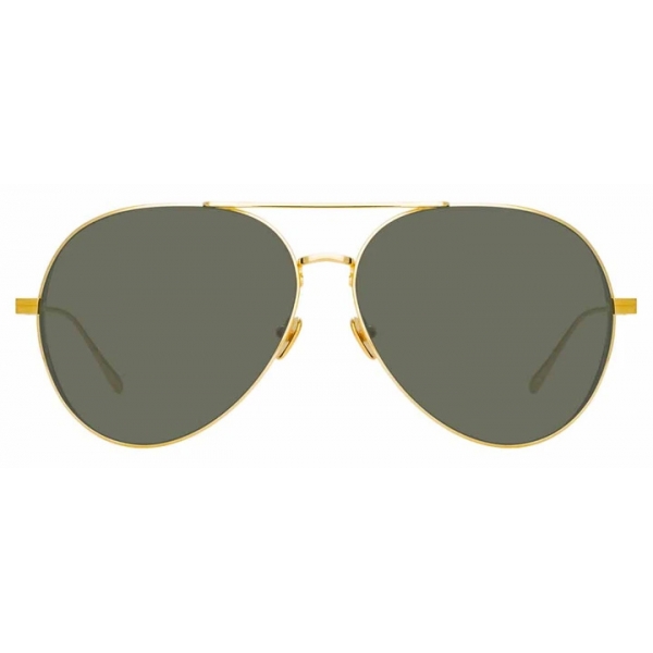 Linda Farrow - Ace C1 Aviator Sunglasses in Yellow Gold - LFL992C1SUN - Linda Farrow Eyewear