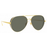 Linda Farrow - Occhiali da Sole Aviator Ace C1 in Oro Giallo - LFL992C1SUN - Linda Farrow Eyewear