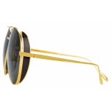 Linda Farrow - Occhiali da Sole Aviator Ace C1 in Oro Giallo - LFL992C1SUN - Linda Farrow Eyewear