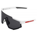 Prada - Linea Rossa Impavid - Mask Sunglasses - Rubberized White Slate Gray - Prada Collection - Sunglasses - Prada Eyewear