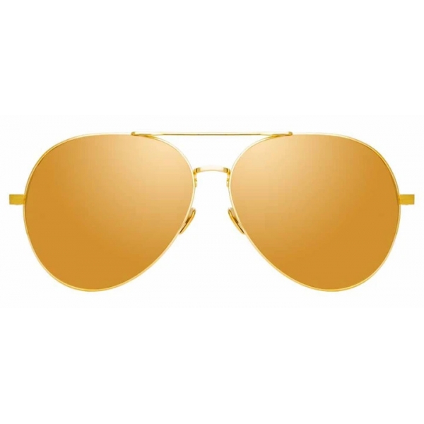 Linda Farrow - Ace C2 Aviator Sunglasses in Yellow Gold - LFL992C2SUN - Linda Farrow Eyewear