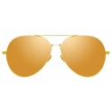 Linda Farrow - Ace C2 Aviator Sunglasses in Yellow Gold - LFL992C2SUN - Linda Farrow Eyewear