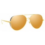 Linda Farrow - Ace C2 Aviator Sunglasses in Yellow Gold - LFL992C2SUN - Linda Farrow Eyewear