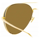 Linda Farrow - Ace C2 Aviator Sunglasses in Yellow Gold - LFL992C2SUN - Linda Farrow Eyewear