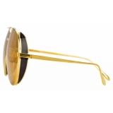 Linda Farrow - Ace C2 Aviator Sunglasses in Yellow Gold - LFL992C2SUN - Linda Farrow Eyewear