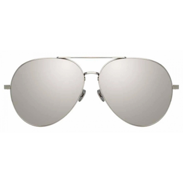 Linda Farrow - Ace C3 Aviator Sunglasses in White Gold - LFL992C3SUN - Linda Farrow Eyewear