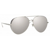 Linda Farrow - Ace C3 Aviator Sunglasses in White Gold - LFL992C3SUN - Linda Farrow Eyewear