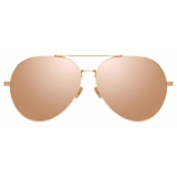 Linda Farrow - Ace C4 Aviator Sunglasses in Rose Gold - LFL992C4SUN - Linda Farrow Eyewear