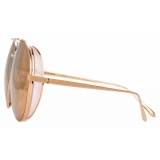 Linda Farrow - Ace C4 Aviator Sunglasses in Rose Gold - LFL992C4SUN - Linda Farrow Eyewear