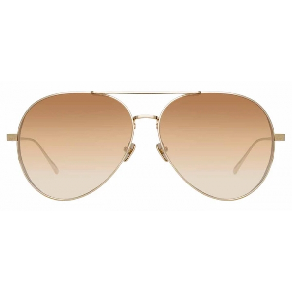 Linda Farrow - Ace C5 Aviator Sunglasses in Light Gold - LFL992C5SUN - Linda Farrow Eyewear