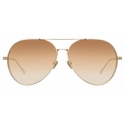 Linda Farrow - Ace C5 Aviator Sunglasses in Light Gold - LFL992C5SUN - Linda Farrow Eyewear