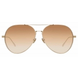 Linda Farrow - Ace C5 Aviator Sunglasses in Light Gold - LFL992C5SUN - Linda Farrow Eyewear