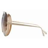 Linda Farrow - Ace C5 Aviator Sunglasses in Light Gold - LFL992C5SUN - Linda Farrow Eyewear