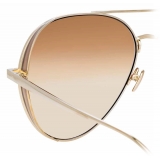 Linda Farrow - Ace C5 Aviator Sunglasses in Light Gold - LFL992C5SUN - Linda Farrow Eyewear