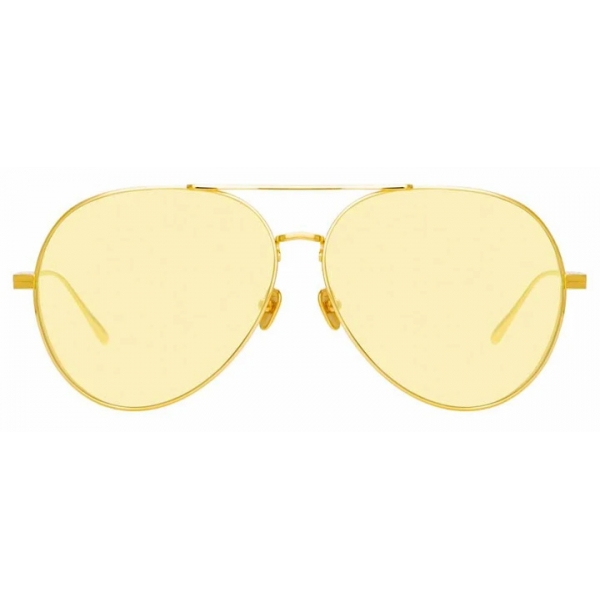 Linda Farrow - Ace C6 Aviator Sunglasses in Yellow Gold - LFL992C6SUN - Linda Farrow Eyewear