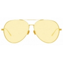 Linda Farrow - Ace C6 Aviator Sunglasses in Yellow Gold - LFL992C6SUN - Linda Farrow Eyewear