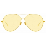 Linda Farrow - Ace C6 Aviator Sunglasses in Yellow Gold - LFL992C6SUN - Linda Farrow Eyewear