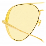 Linda Farrow - Ace C6 Aviator Sunglasses in Yellow Gold - LFL992C6SUN - Linda Farrow Eyewear