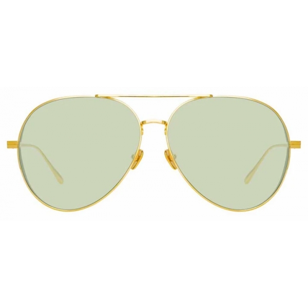 Linda Farrow - Ace C7 Aviator Sunglasses in Yellow Gold - LFL992C7SUN - Linda Farrow Eyewear