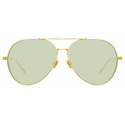 Linda Farrow - Ace C7 Aviator Sunglasses in Yellow Gold - LFL992C7SUN - Linda Farrow Eyewear