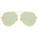 Linda Farrow - Ace C7 Aviator Sunglasses in Yellow Gold - LFL992C7SUN - Linda Farrow Eyewear