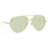 Linda Farrow - Ace C7 Aviator Sunglasses in Yellow Gold - LFL992C7SUN - Linda Farrow Eyewear