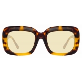 Linda Farrow - Occhiali da Sole Rettangolari Lavinia C2 in Tartaruga - LFL995C2SUN - Linda Farrow Eyewear