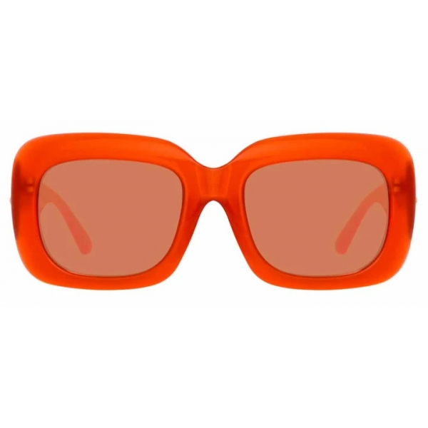 Linda Farrow - Lavinia C3 Rectangular Sunglasses in Burnt Orange - LFL995C3SUN - Linda Farrow Eyewear