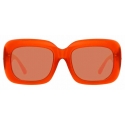 Linda Farrow - Lavinia C3 Rectangular Sunglasses in Burnt Orange - LFL995C3SUN - Linda Farrow Eyewear