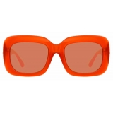 Linda Farrow - Lavinia C3 Rectangular Sunglasses in Burnt Orange - LFL995C3SUN - Linda Farrow Eyewear