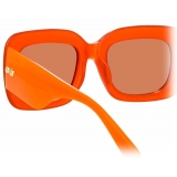 Linda Farrow - Lavinia C3 Rectangular Sunglasses in Burnt Orange - LFL995C3SUN - Linda Farrow Eyewear