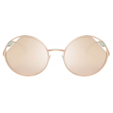 Bulgari - Serpenti - Round Metal Sunglasses - Gold Pink Mirror - Serpenti Collection - Sunglasses - Bulgari Eyewear