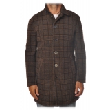 BoB Company - 3/4 Coat in Checked Pattern - Brown - Jacket - Made in Italy - Luxury Exclusive Collection