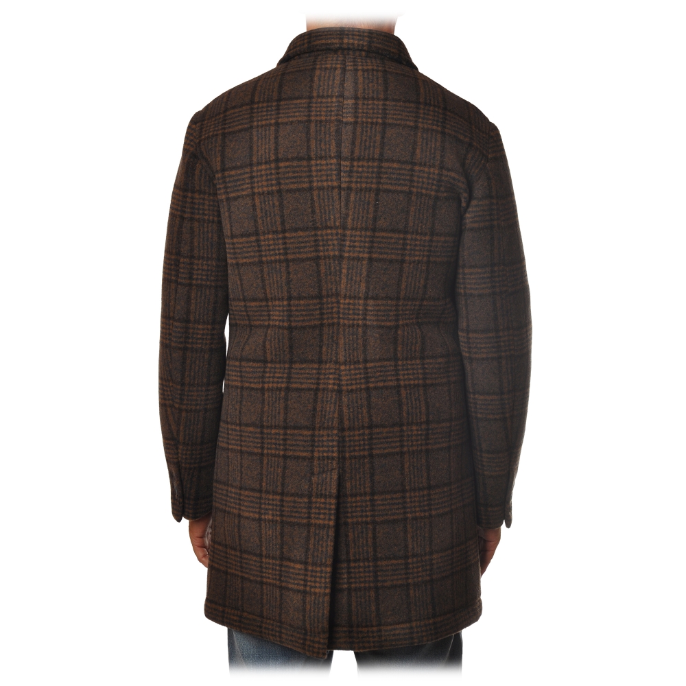 BoB Company - 3/4 Coat in Checked Pattern - Brown - Jacket - Made in ...
